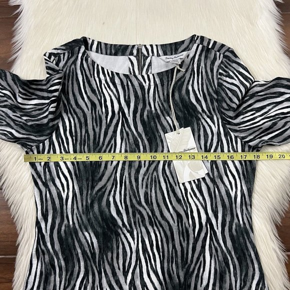 Tommy Bahama Women’s Size Small Storm Gray Zesty Zebra Darcy Dress - Picture 4 of 9